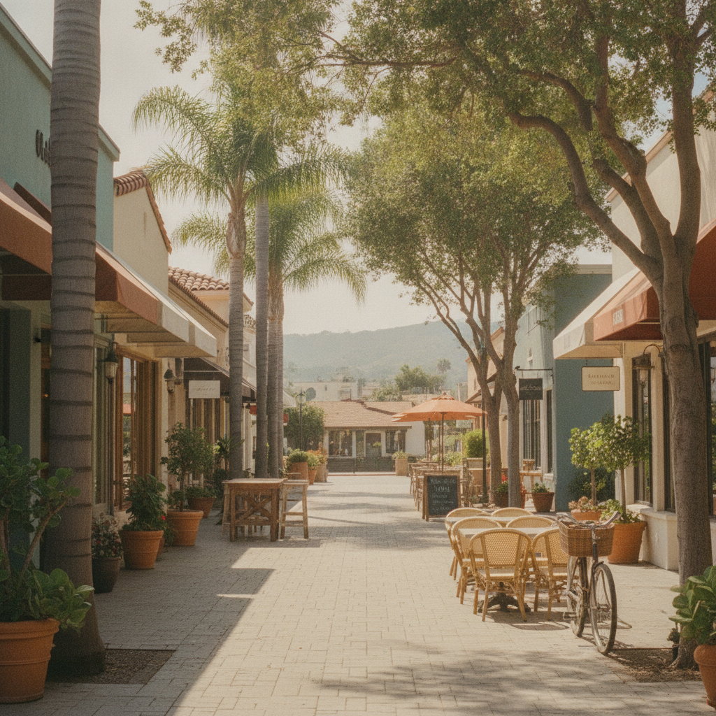 Walkable shops, cafes, and restaurants