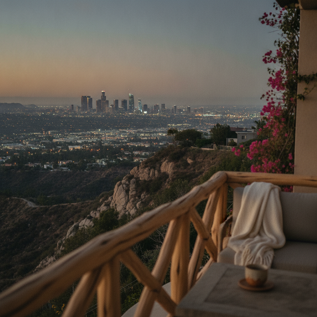 City lights and canyon vistas